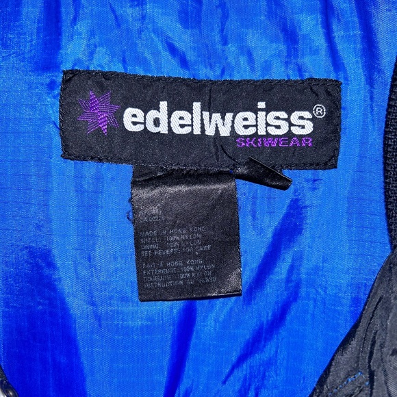 Vintage Edelweiss Blue & Black Ski Snowboard Coat XL - Picture 2 of 10